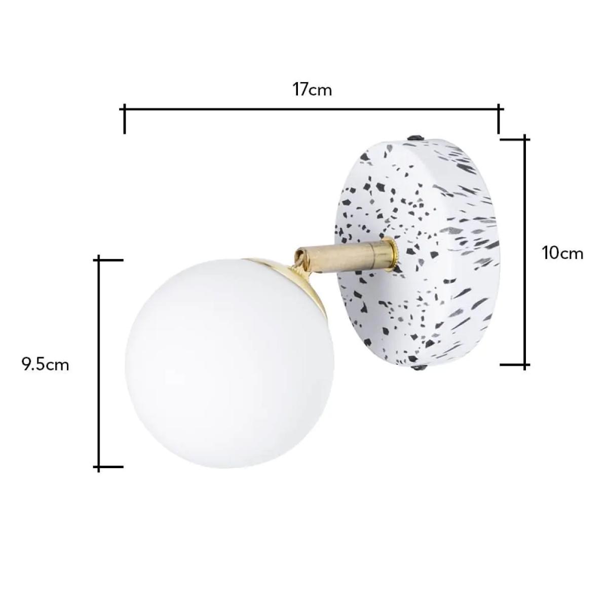 Lott Terrazzo Opal Ball Spotlight, Satin Brass – image 7