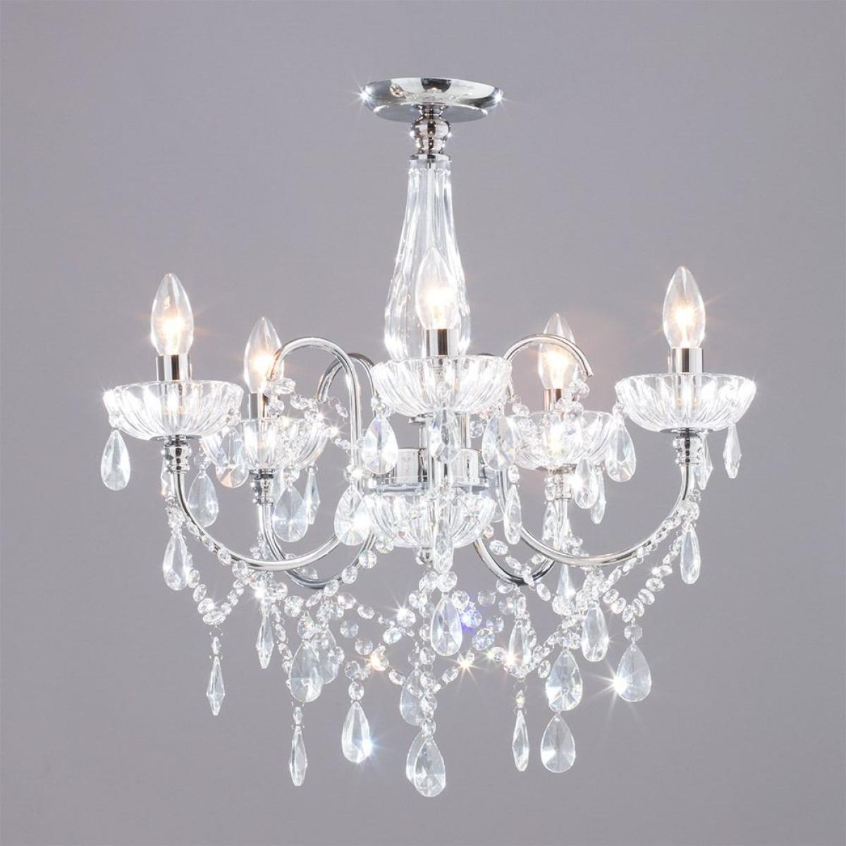 Edith Flush Ceiling Light, Chrome – image 2
