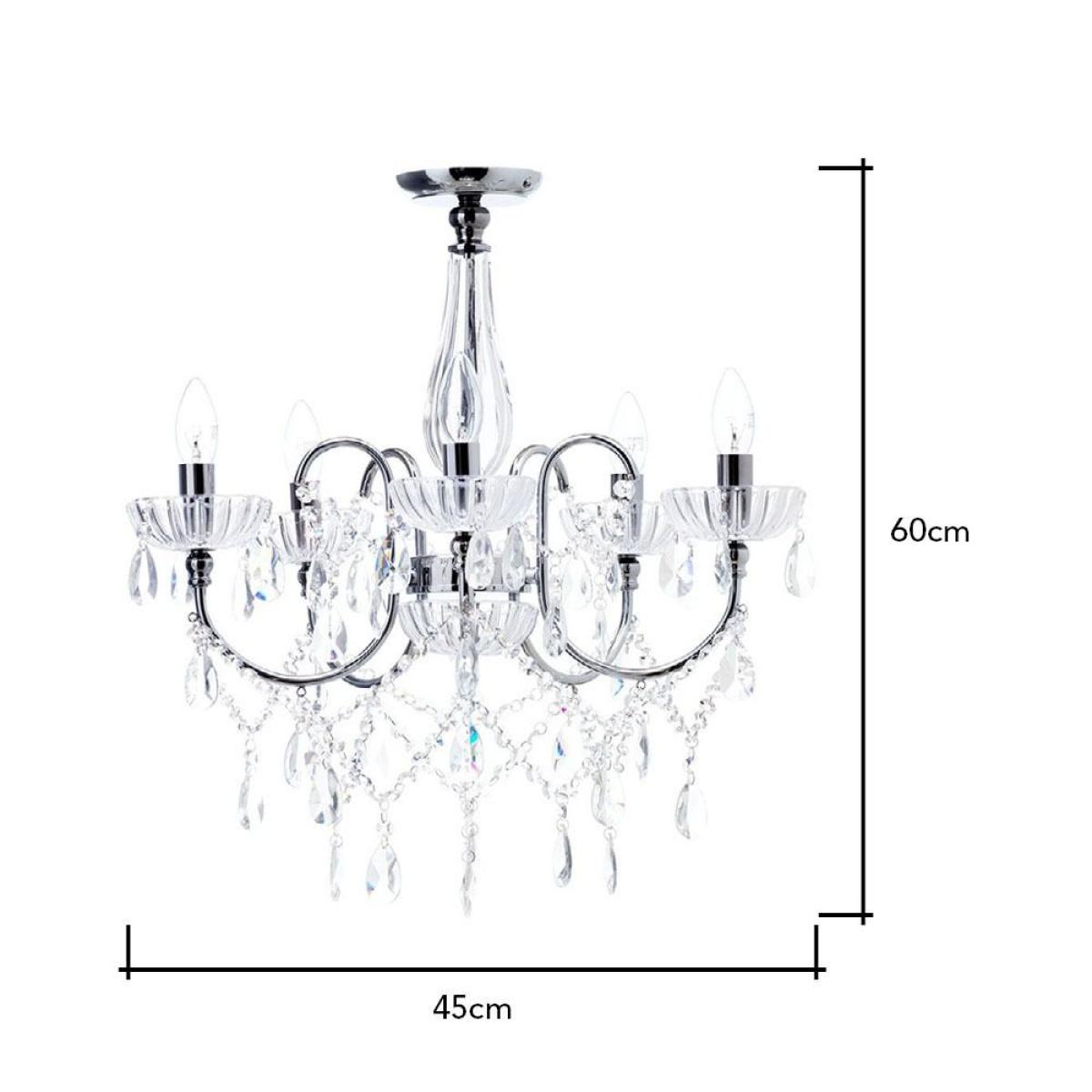 Edith Flush Ceiling Light, Chrome – image 5