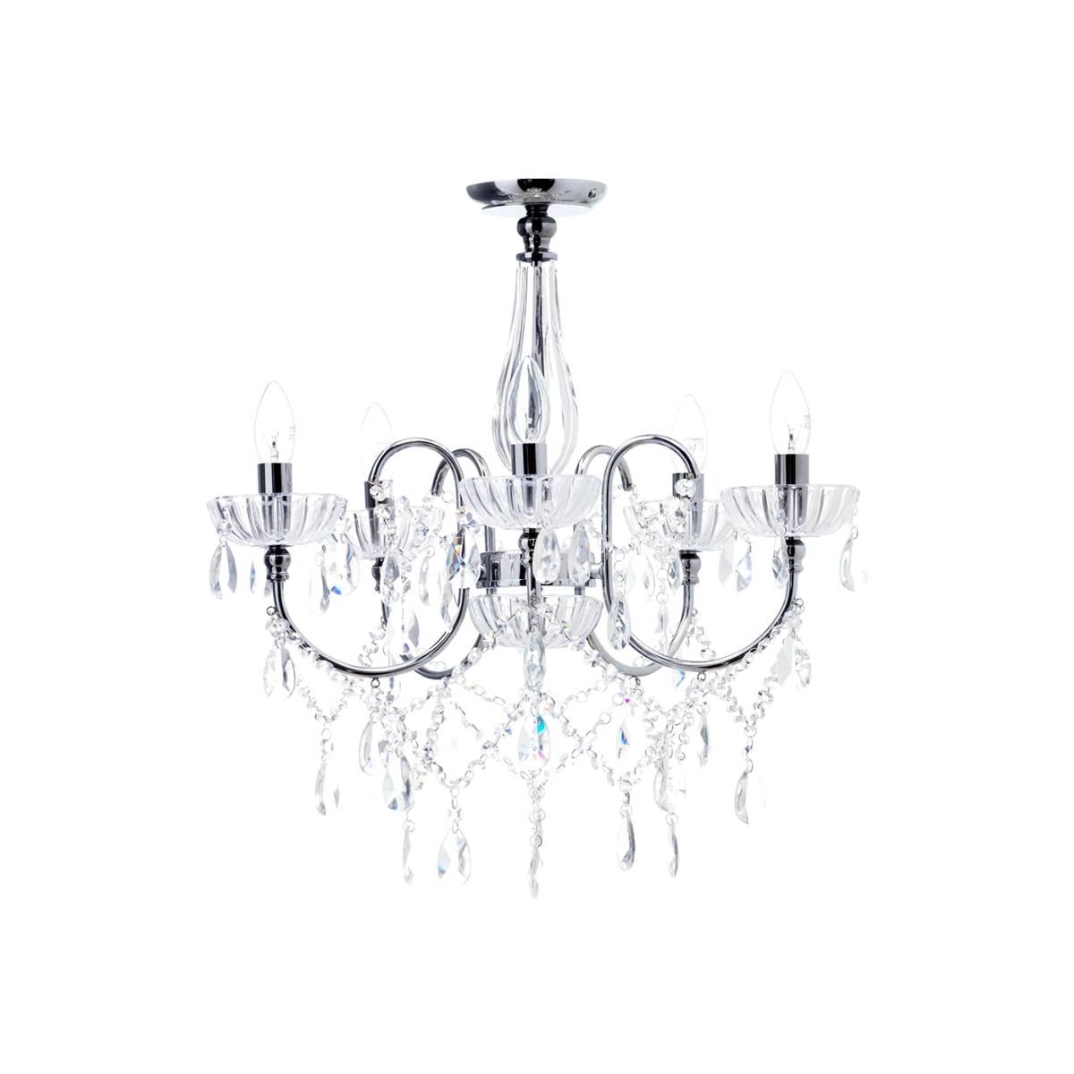 Edith Flush Ceiling Light, Chrome – image 1