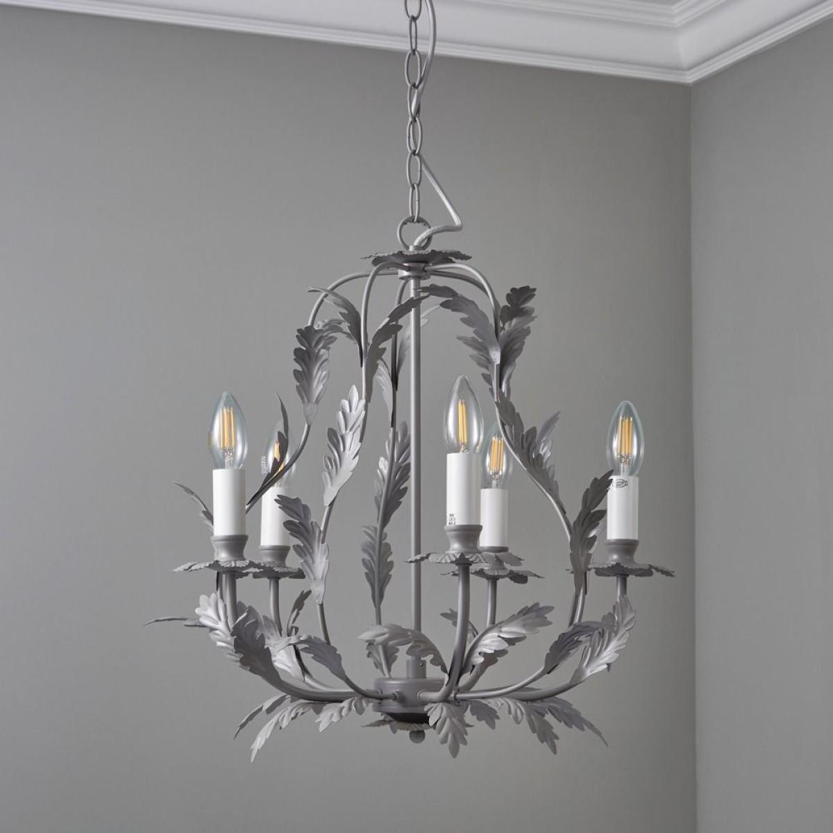 Flo 5 Light Chandelier, Grey – image 4