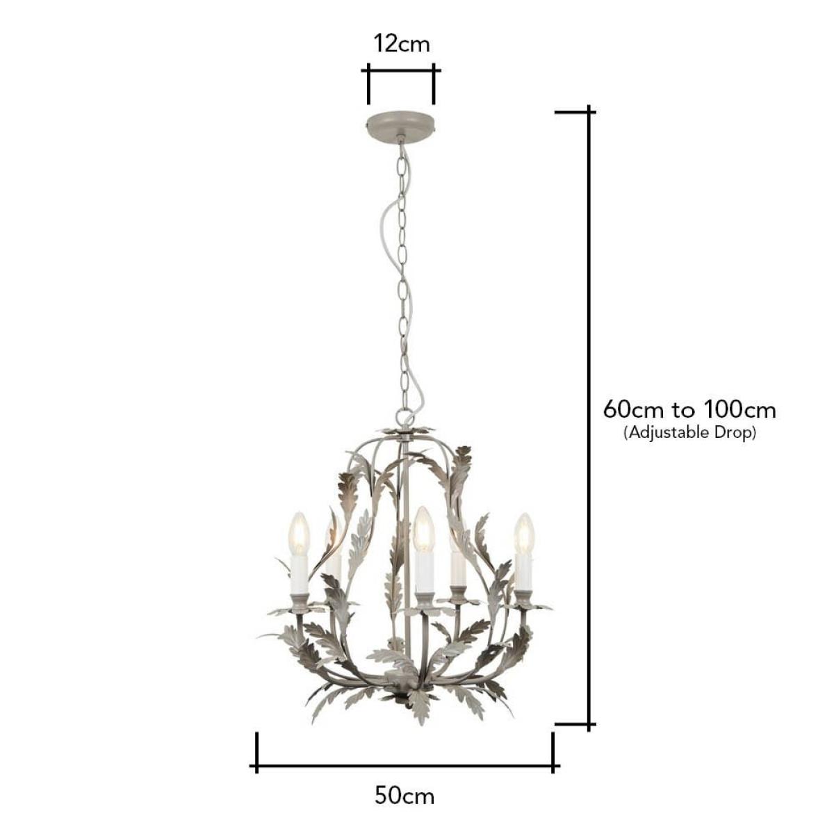 Flo 5 Light Chandelier, Grey – image 8