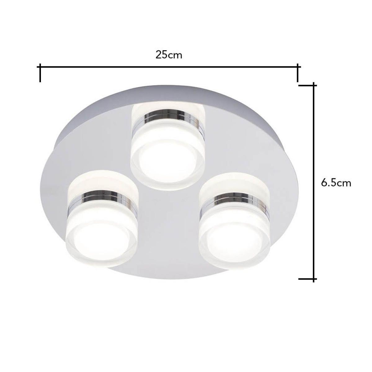 Brooke LED Bathroom Ceiling Spotlight Plate, Chrome – image 7