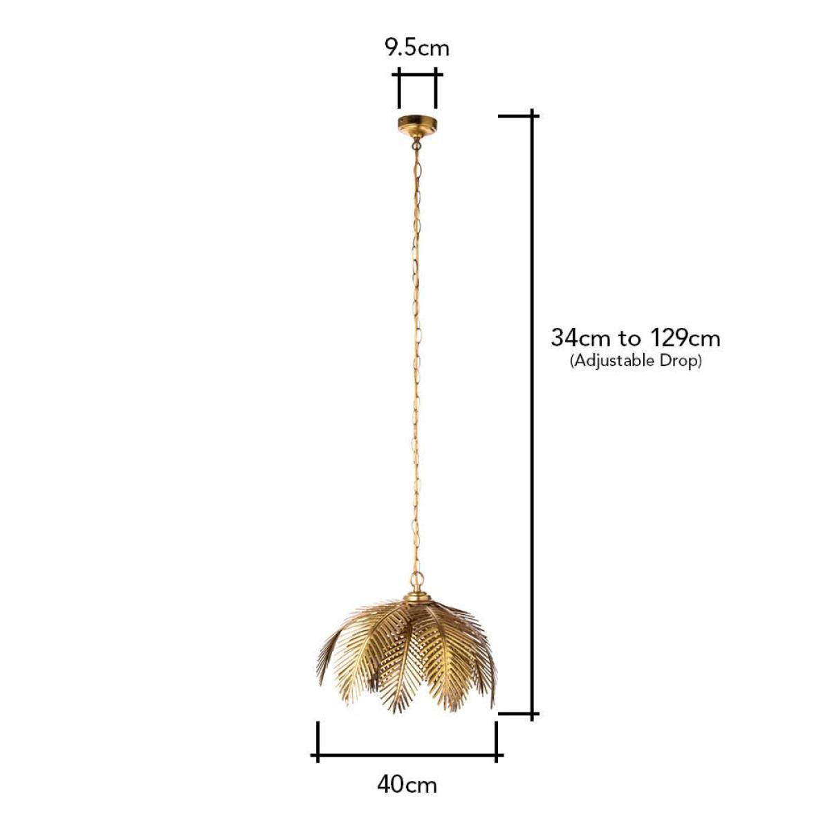 Brookby Palm Pendant, Satin Brass – image 8