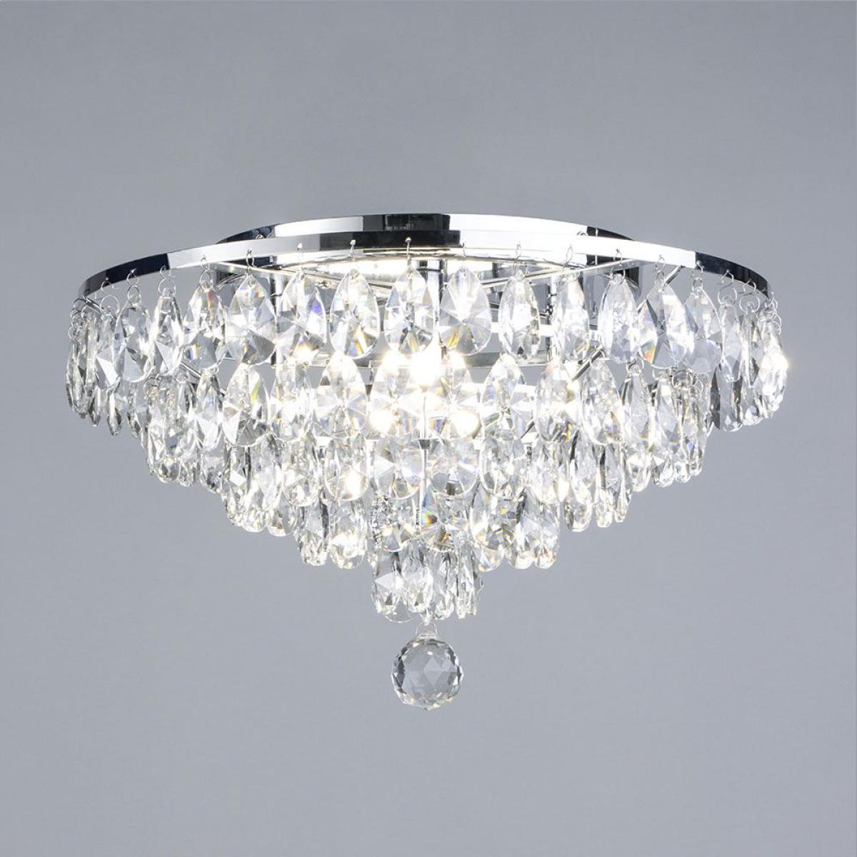 Elsa Small Crystal Diamond Effect Flush Ceiling Light, Chrome – image 3