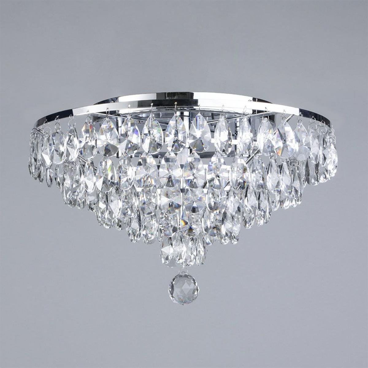 Elsa Small Crystal Diamond Effect Flush Ceiling Light, Chrome – image 4