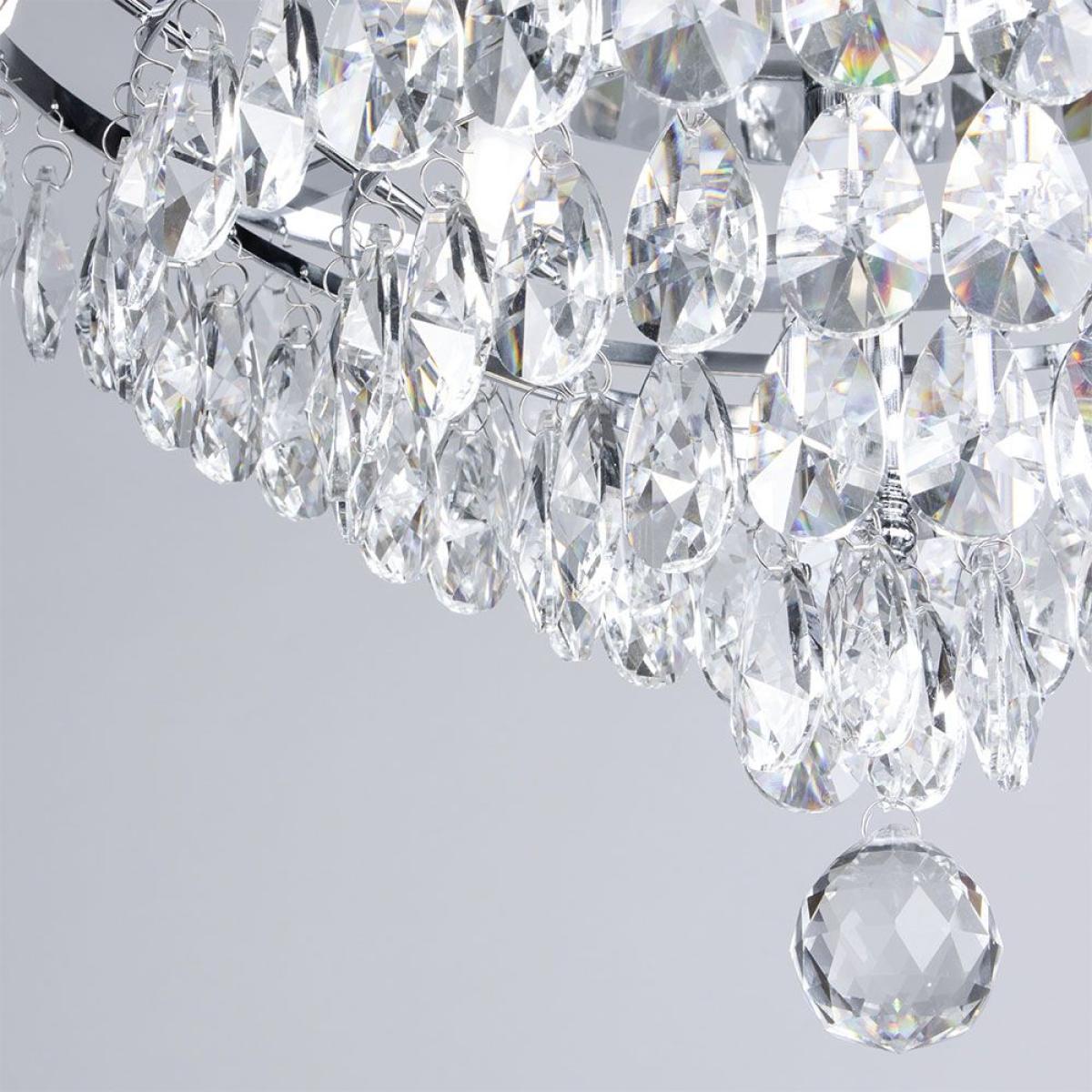 Elsa Small Crystal Diamond Effect Flush Ceiling Light, Chrome – image 5