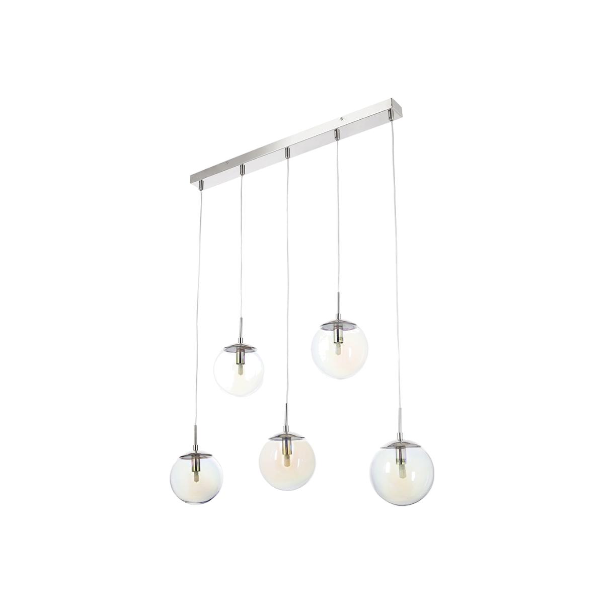 Petro Iridescent 5 Light Diner Pendant Bar, Chrome – image 1