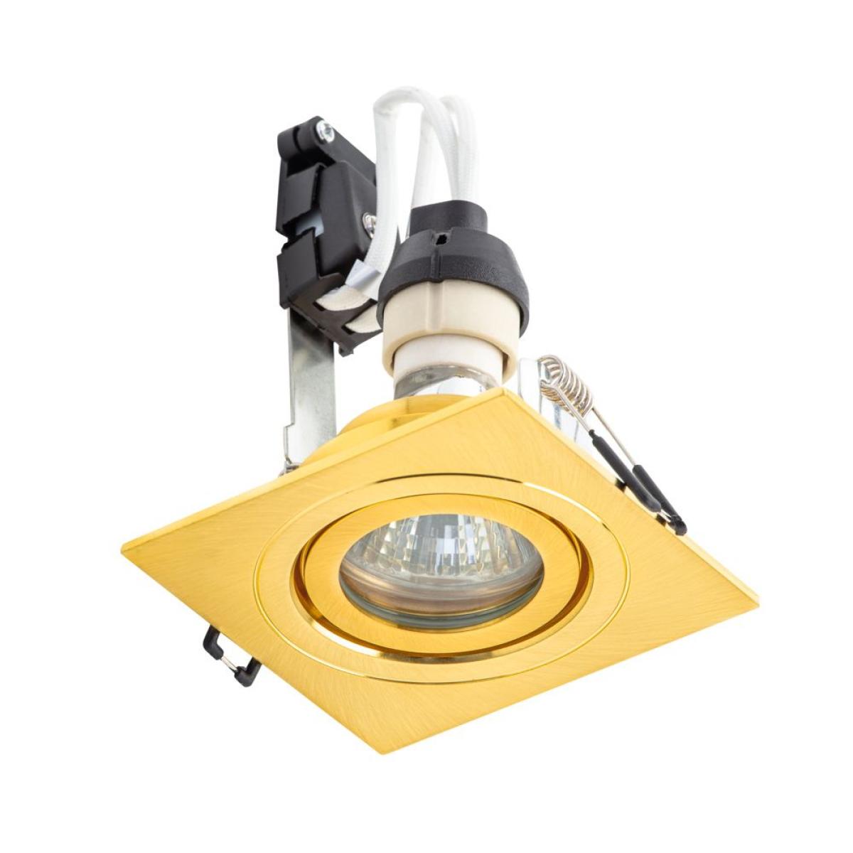 Sym Square IP65 Tiltable Downlight, Satin Brass – image 7