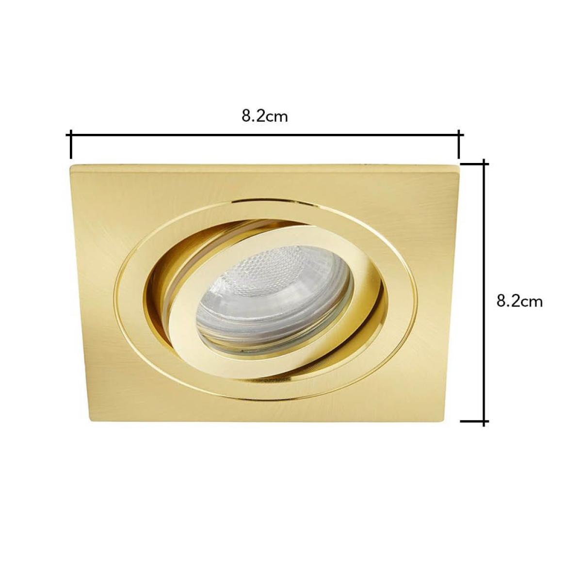 Sym Square IP65 Tiltable Downlight, Satin Brass – image 9