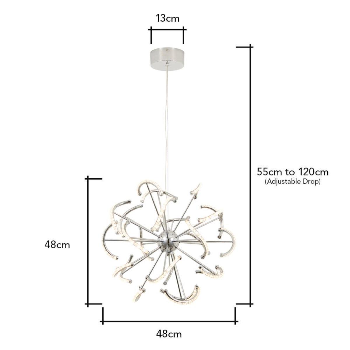 Mae LED Ceiling Pendant, Chrome – image 10