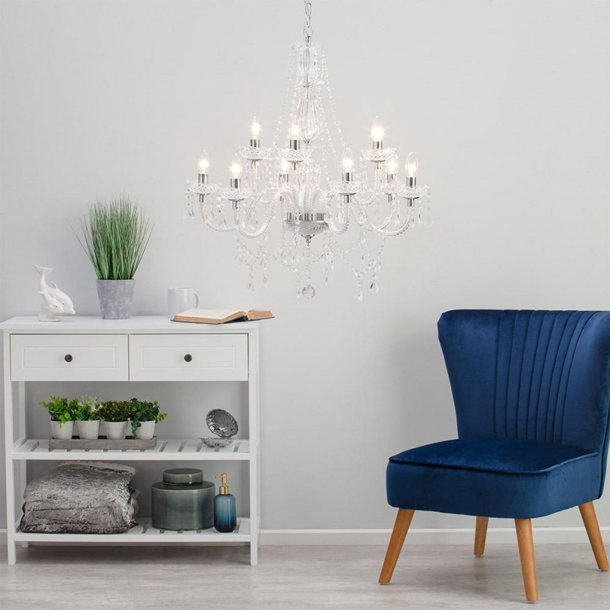 Charlotte 9 Light Chandelier, Chrome – image 2