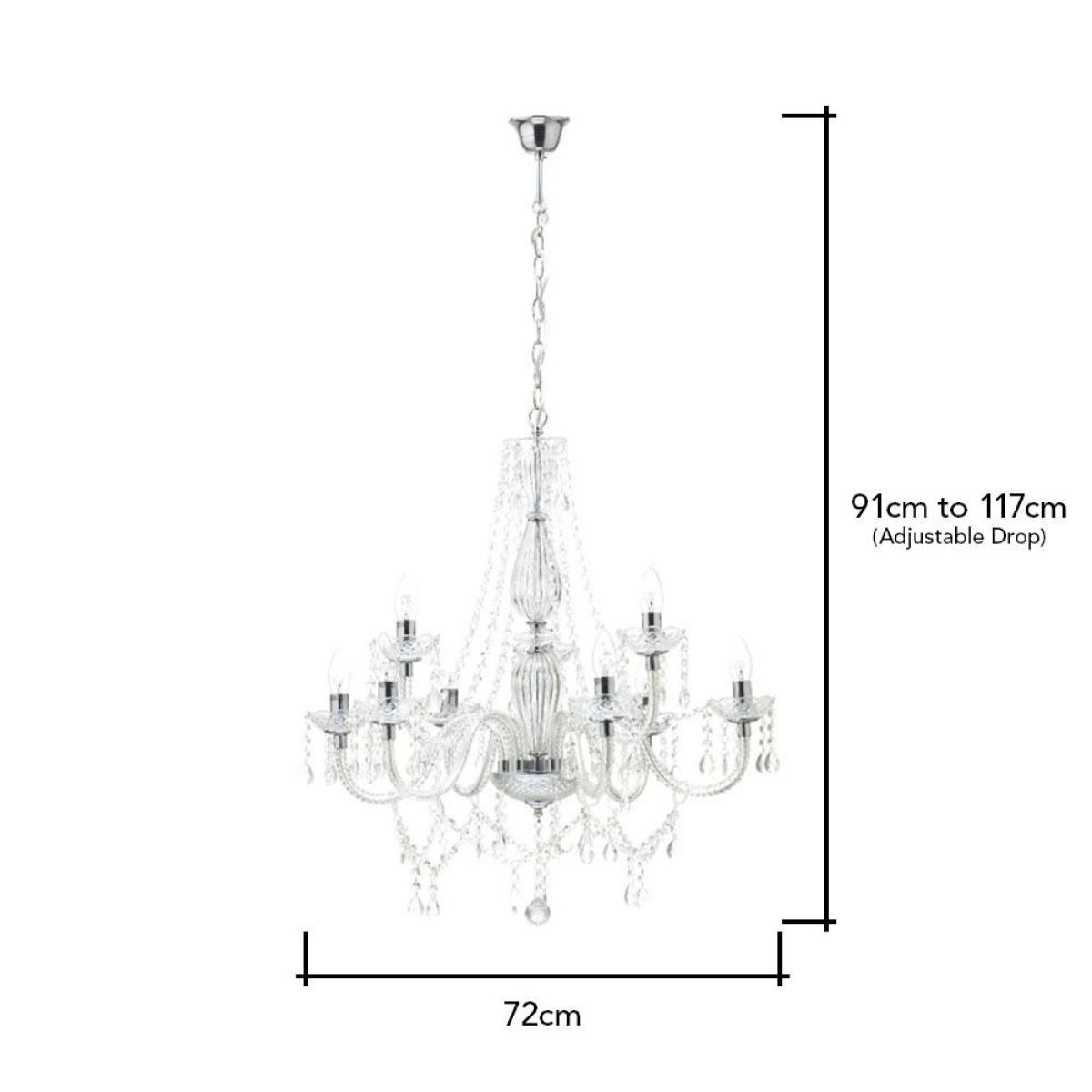 Charlotte 9 Light Chandelier, Chrome – image 5