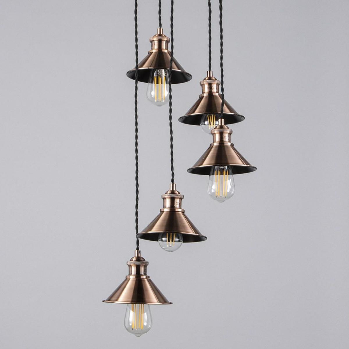 Marston Metal Coolie Cluster Pendant, Copper – image 4