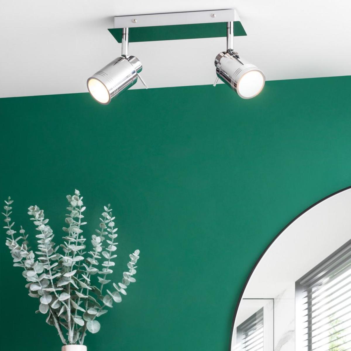 Hector Twin Ceiling Spotlight Bar, Chrome – image 2
