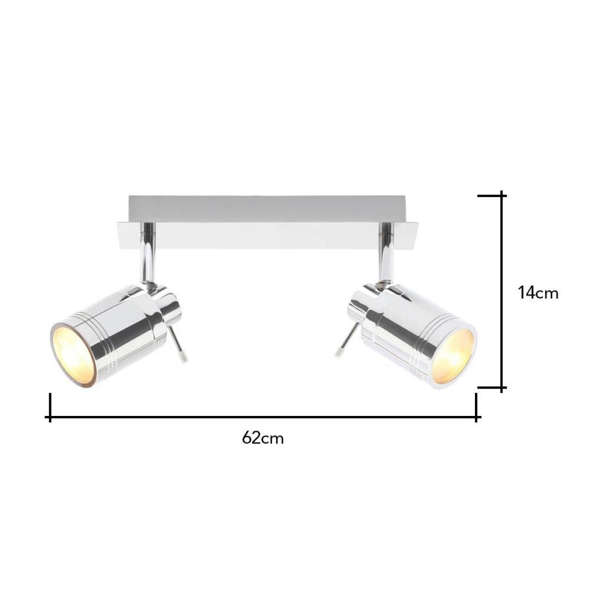 Hector Twin Ceiling Spotlight Bar, Chrome – image 7
