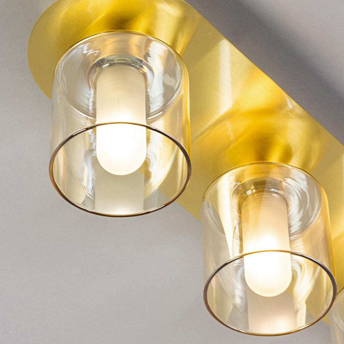 Noah Bathroom Flush Ceiling Bar, Satin Brass – image 4