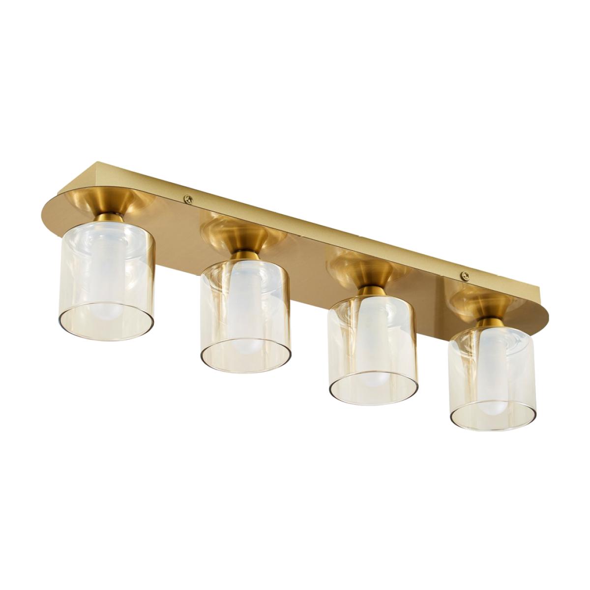 Noah Bathroom Flush Ceiling Bar, Satin Brass – image 1