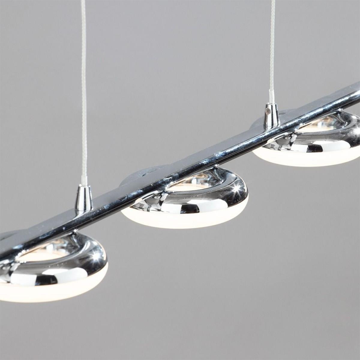 Cyan 5 Light LED Diner Pendant Bar, Chrome – image 6
