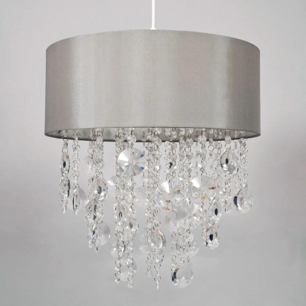 Millie Crystal Effect Droplet Easy Fit Shade, Grey – image 4