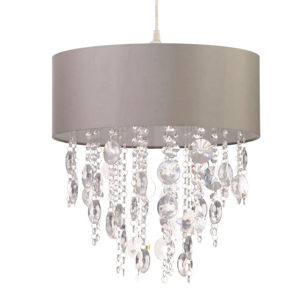 Millie Crystal Effect Droplet Easy Fit Shade, Grey – image 6