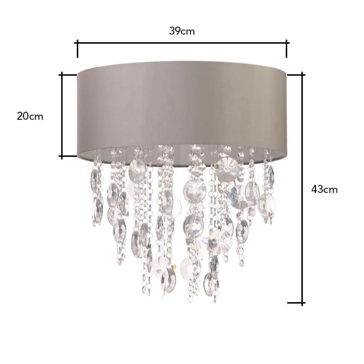 Millie Crystal Effect Droplet Easy Fit Shade, Grey – image 8