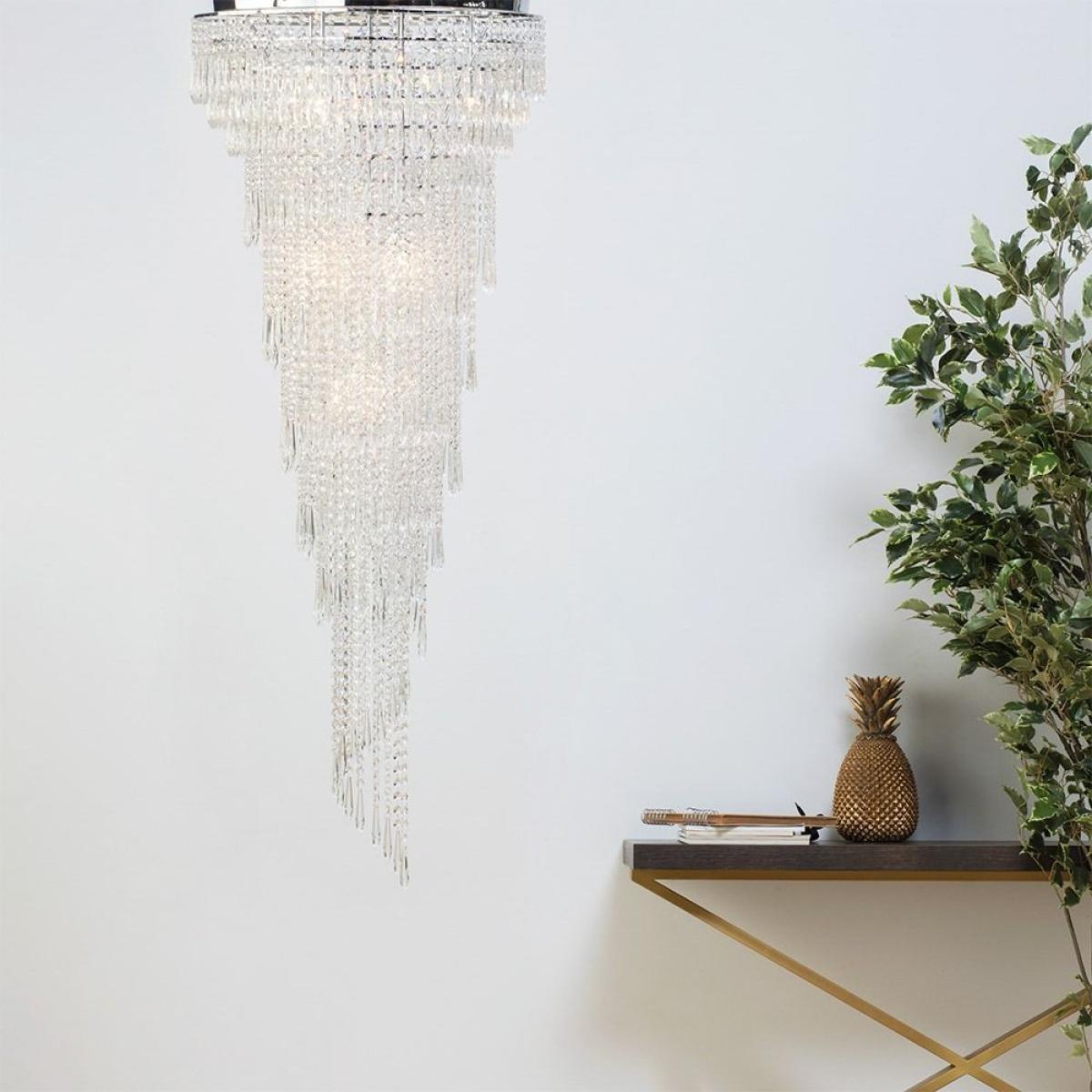 Leila Crystal Flush Ceiling Light, Chrome – image 2