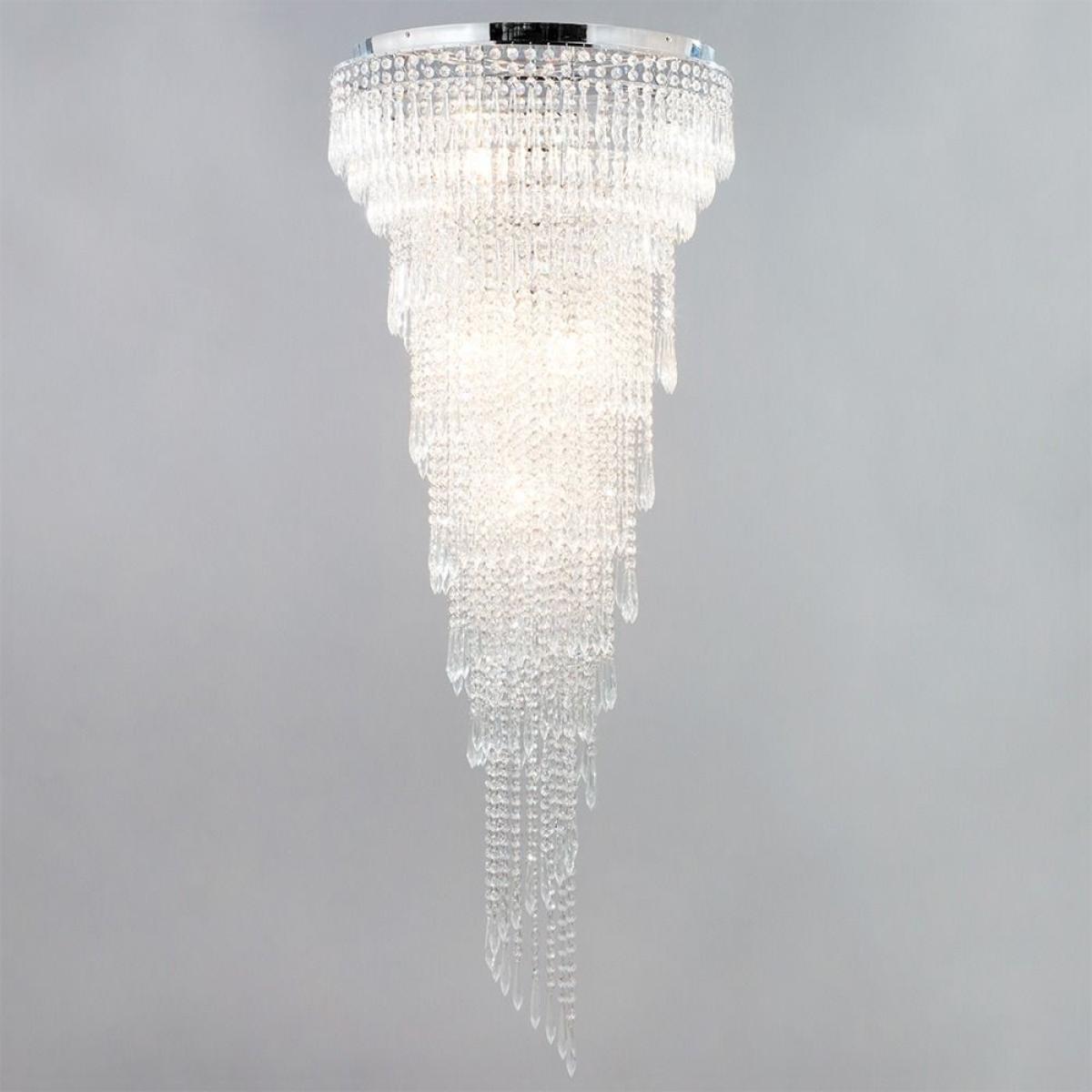 Leila Crystal Flush Ceiling Light, Chrome – image 3