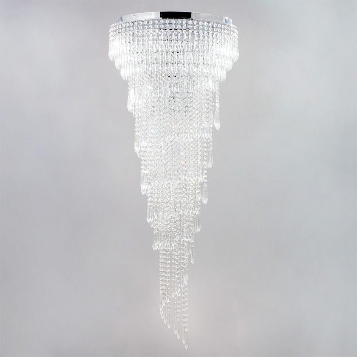 Leila Crystal Flush Ceiling Light, Chrome – image 4