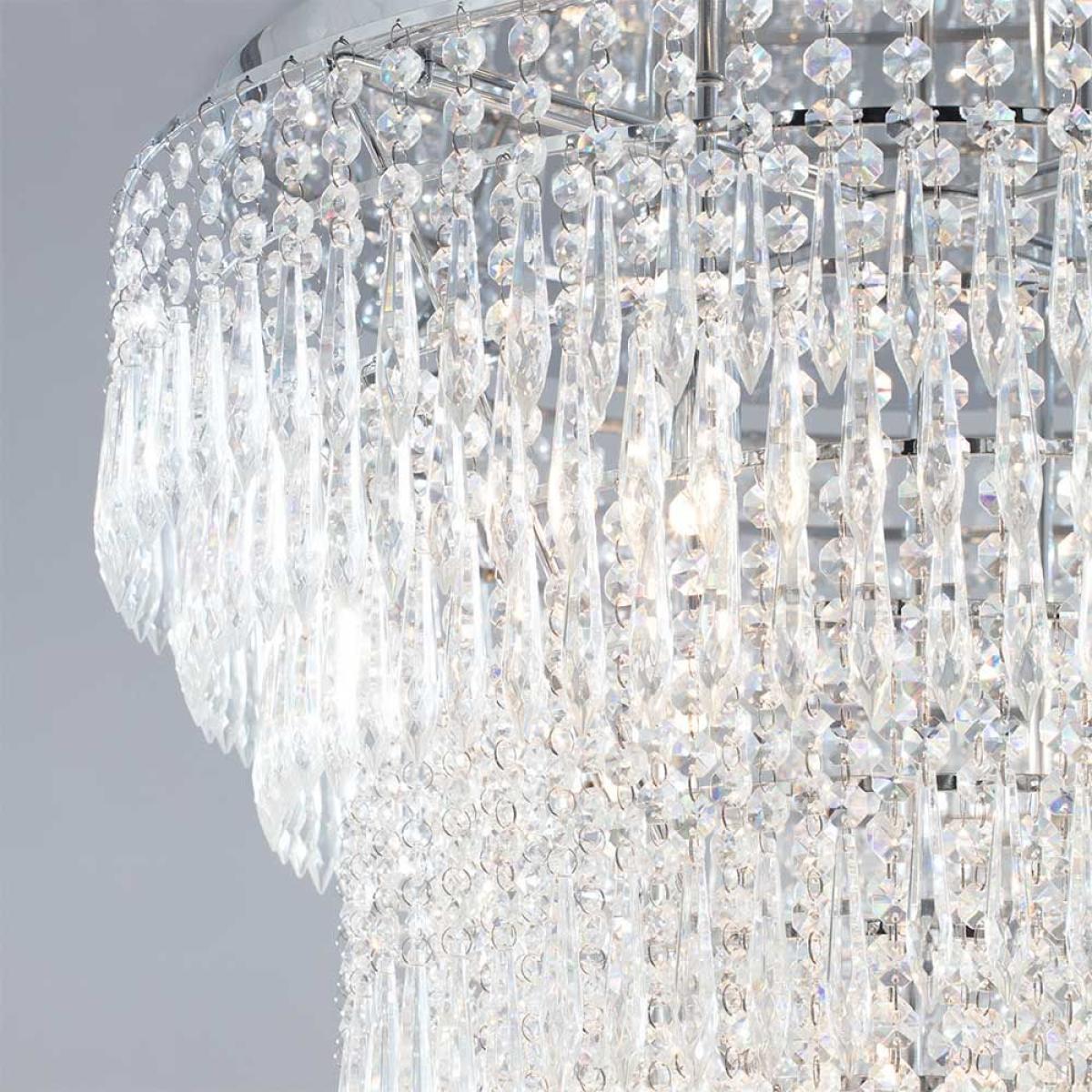 Leila Crystal Flush Ceiling Light, Chrome – image 5