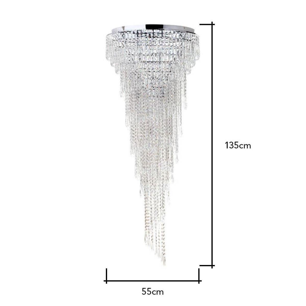 Leila Crystal Flush Ceiling Light, Chrome – image 6