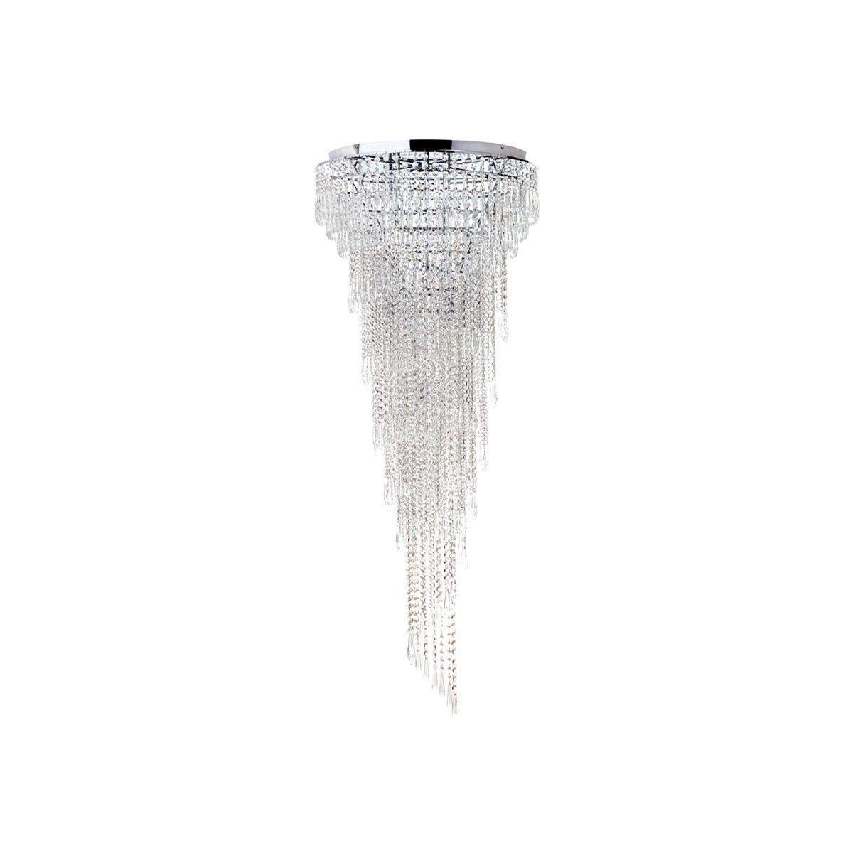 Leila Crystal Flush Ceiling Light, Chrome – image 1