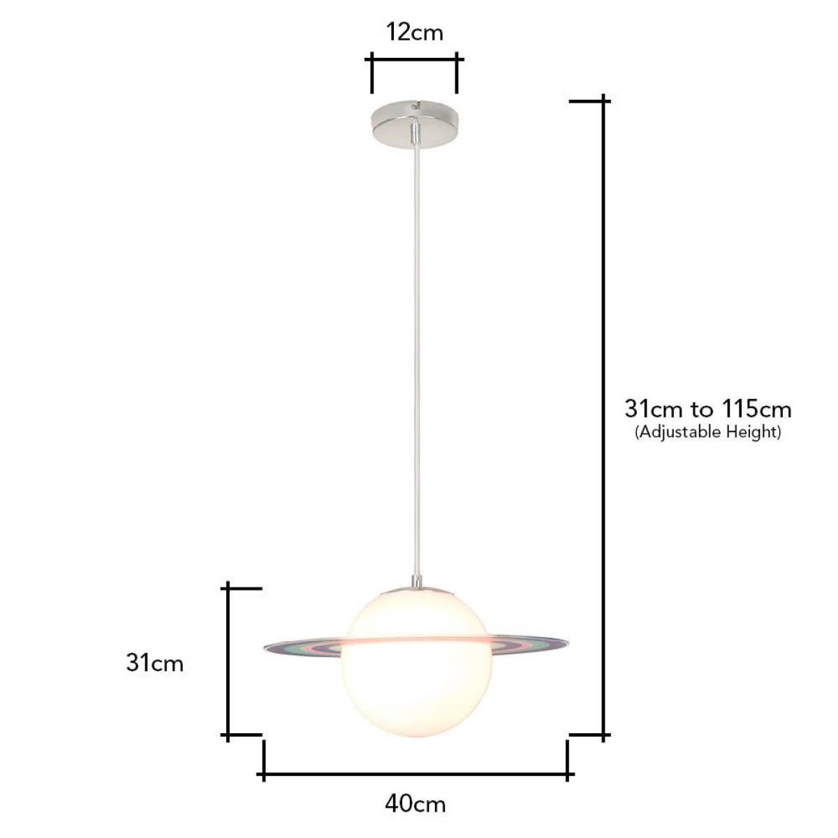 Glow Saturn Ceiling Pendant Light, Blue – image 6