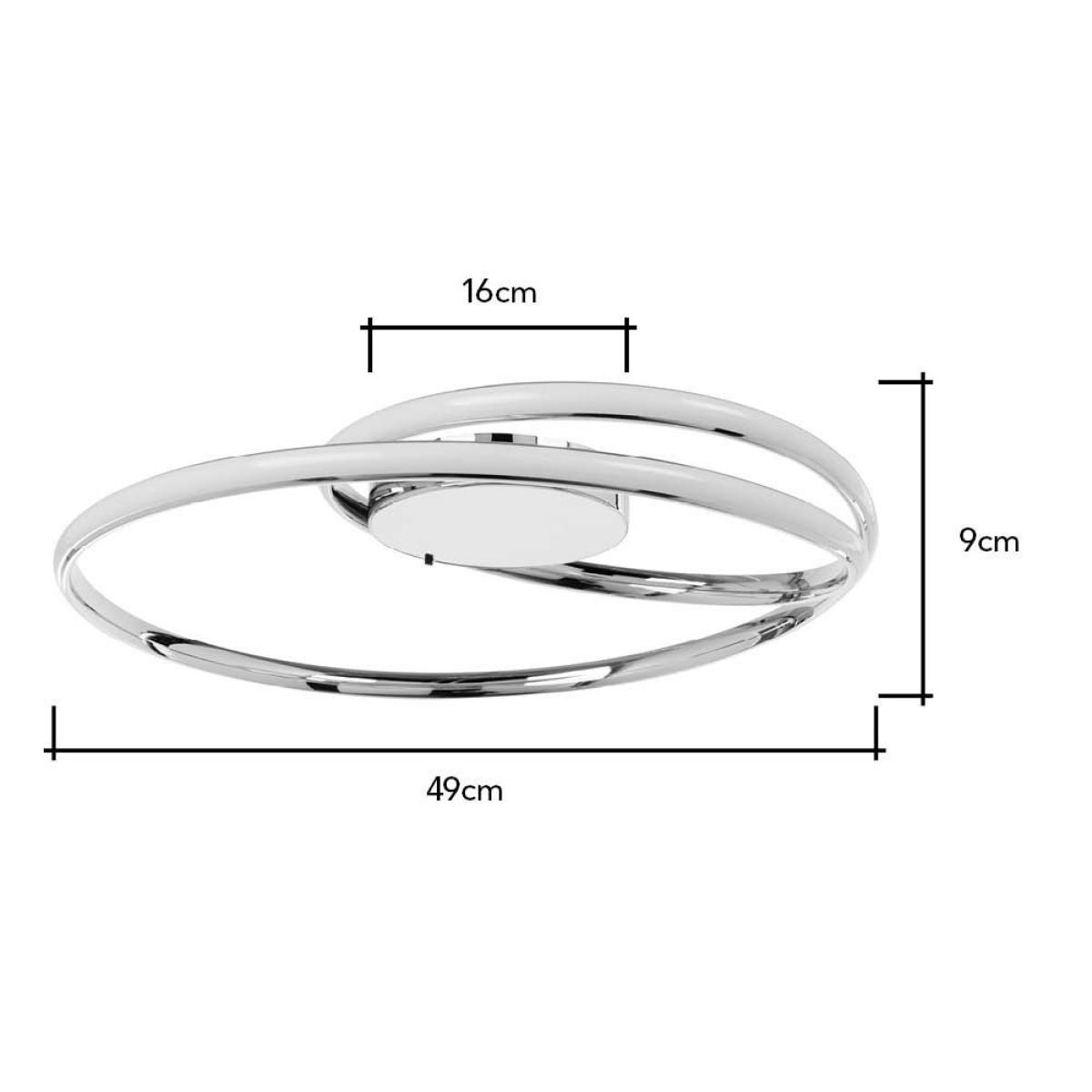 Renzo Colour Changing LED Flush Ceiling Light, Chrome – image 7