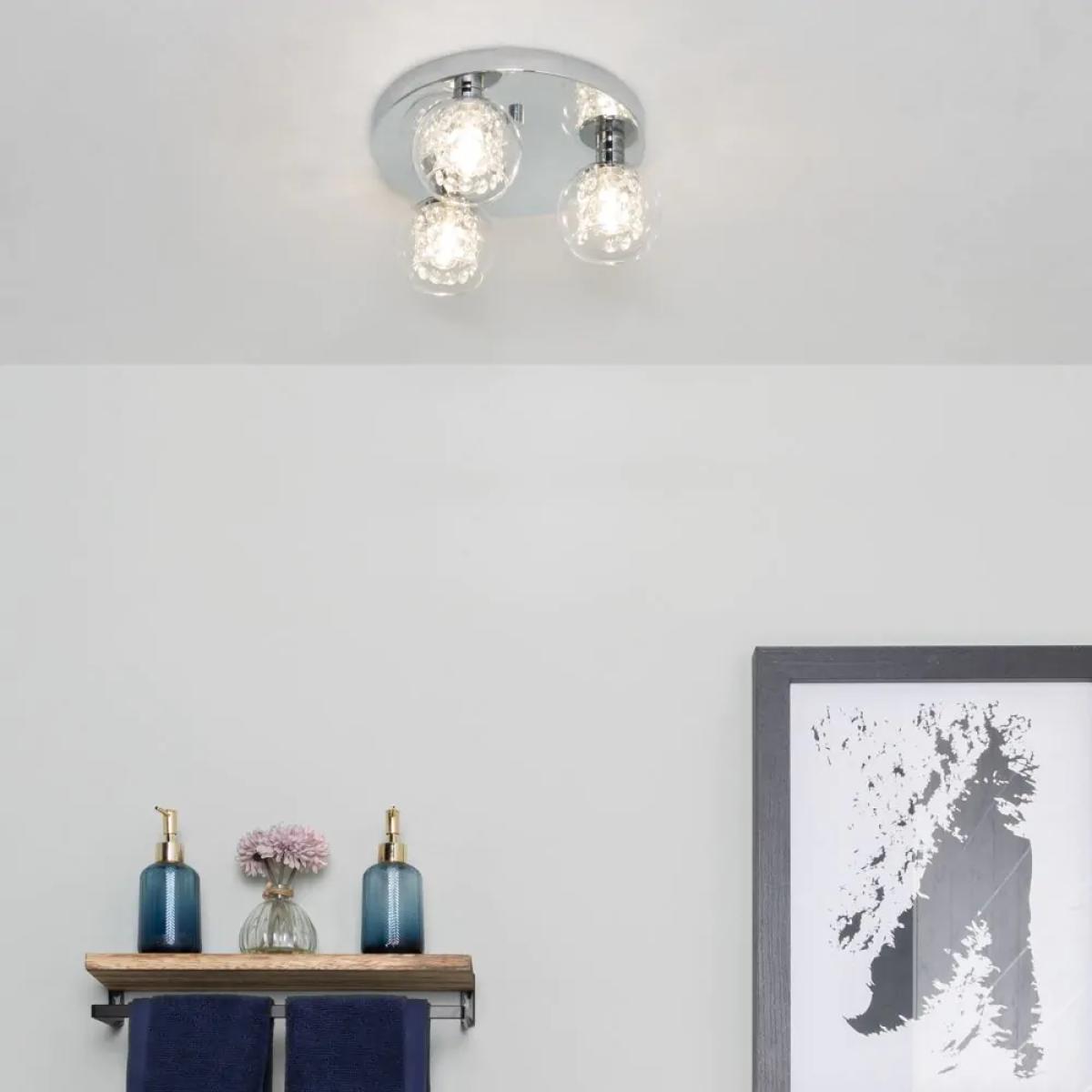 Lucia Small Bathroom Flush Ceiling Plate, Chrome – image 2