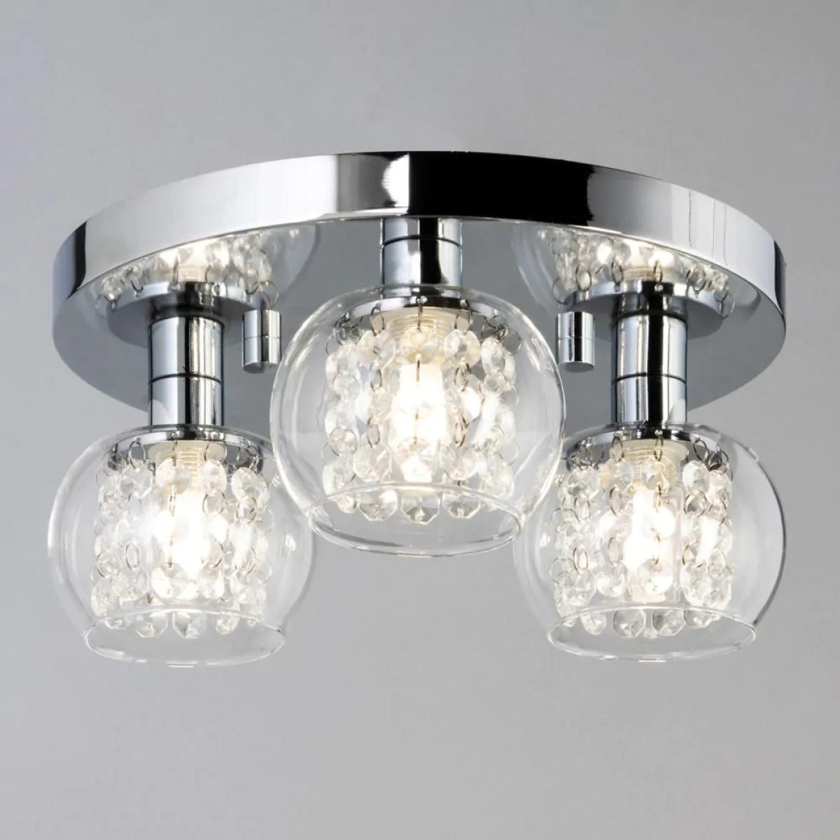 Lucia Small Bathroom Flush Ceiling Plate, Chrome – image 3
