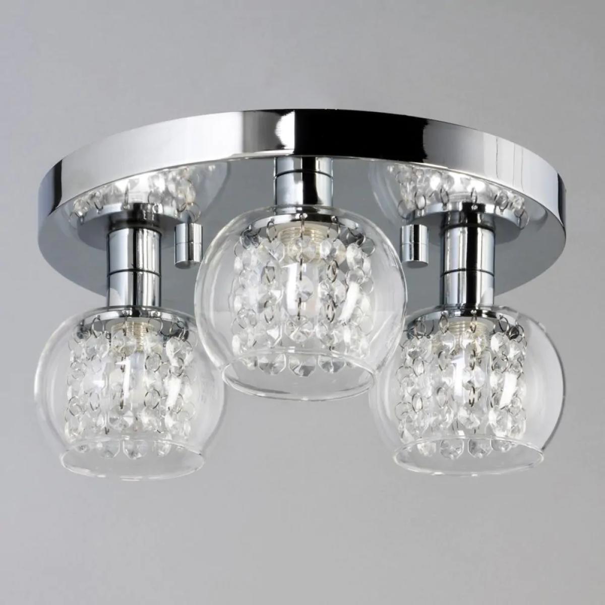 Lucia Small Bathroom Flush Ceiling Plate, Chrome – image 4