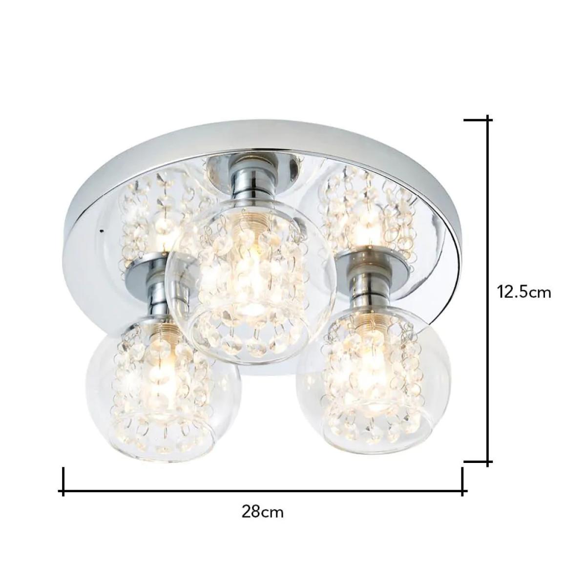 Lucia Small Bathroom Flush Ceiling Plate, Chrome – image 6