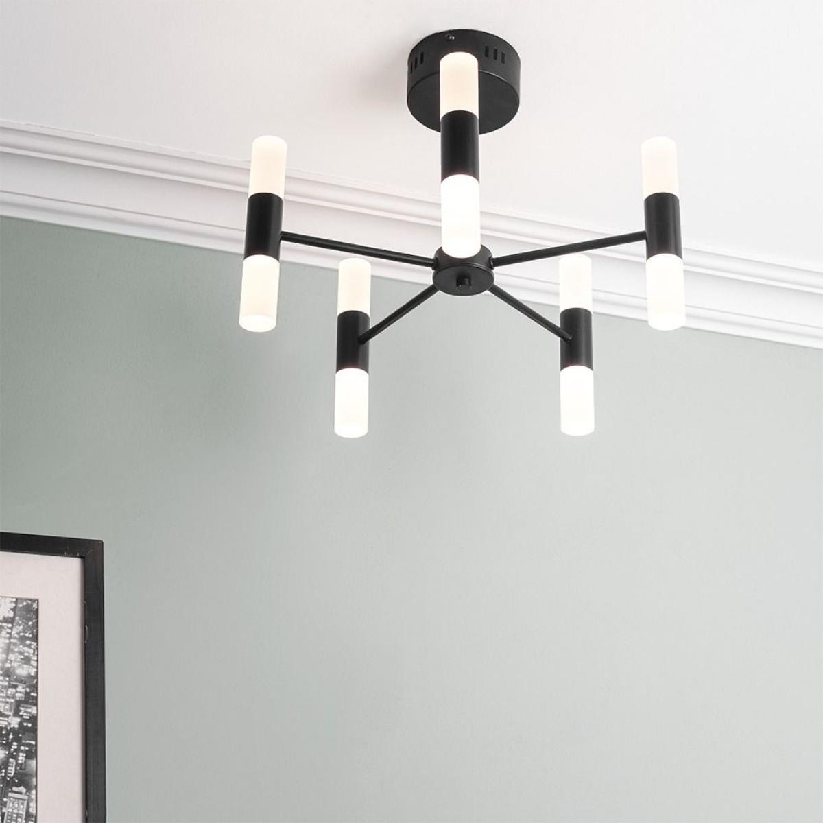 Lois 10 Light Semi Flush Ceiling Light, Black – image 2