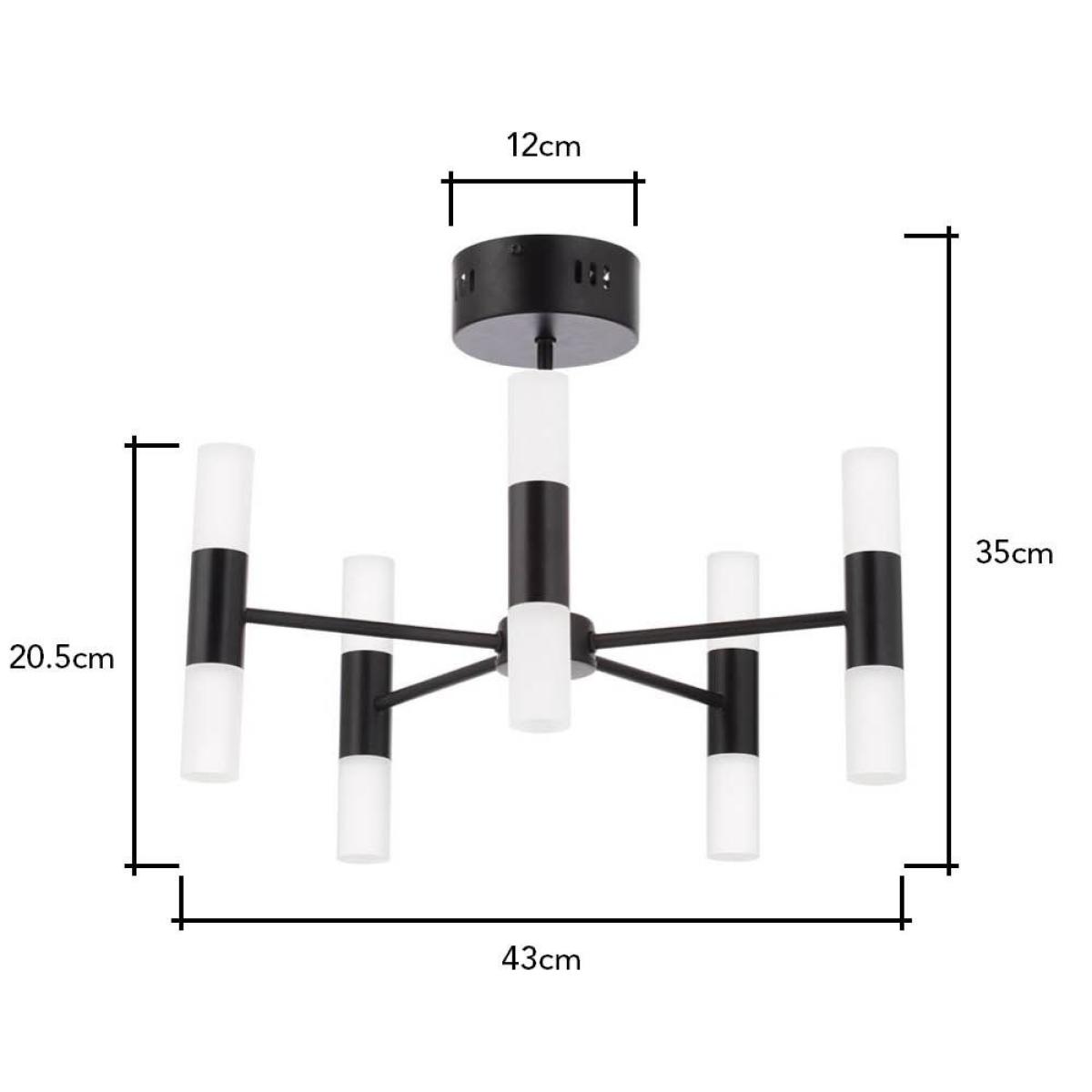 Lois 10 Light Semi Flush Ceiling Light, Black – image 6