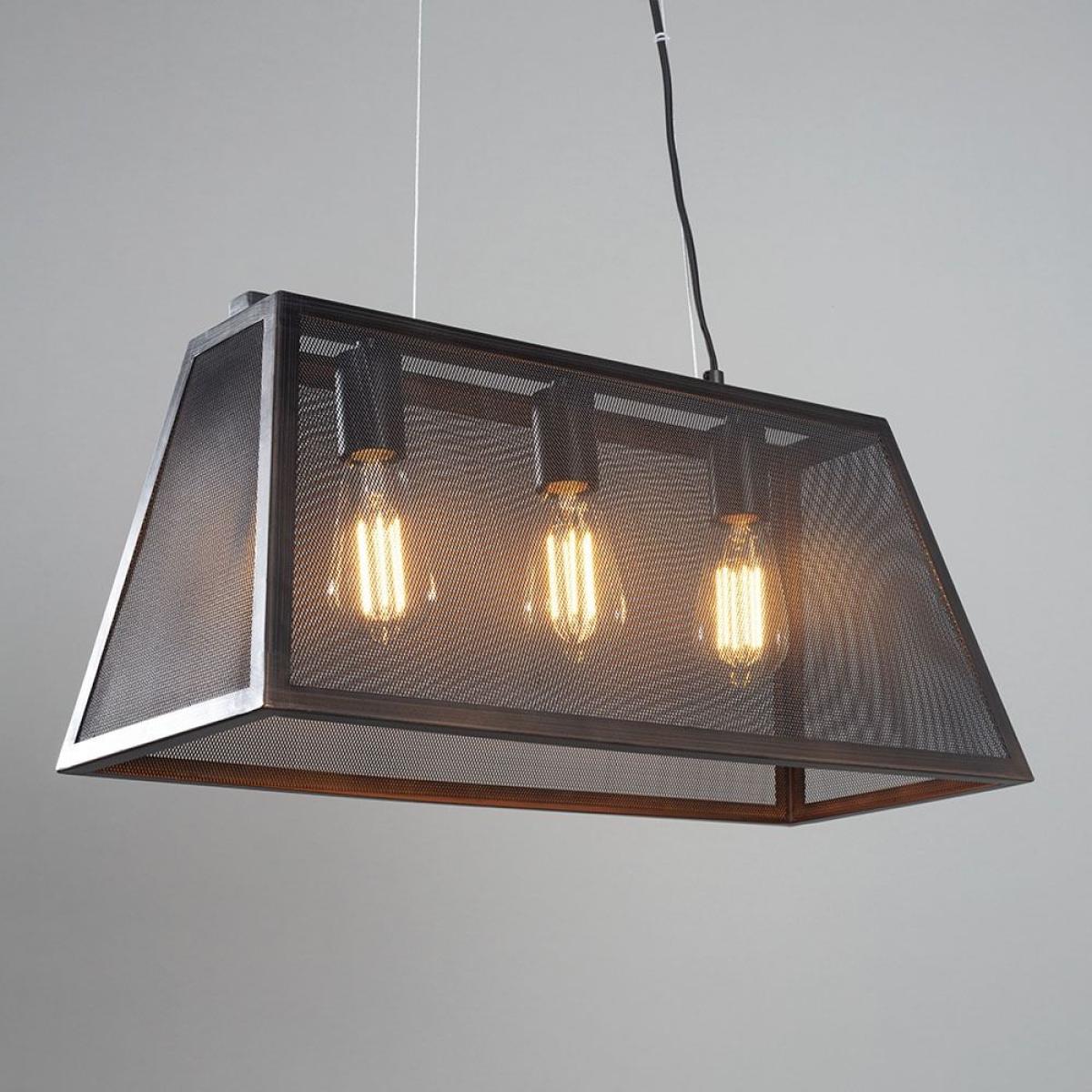 Mesh 3 Light Diner Pendant Bar, Antique Bronze – image 6