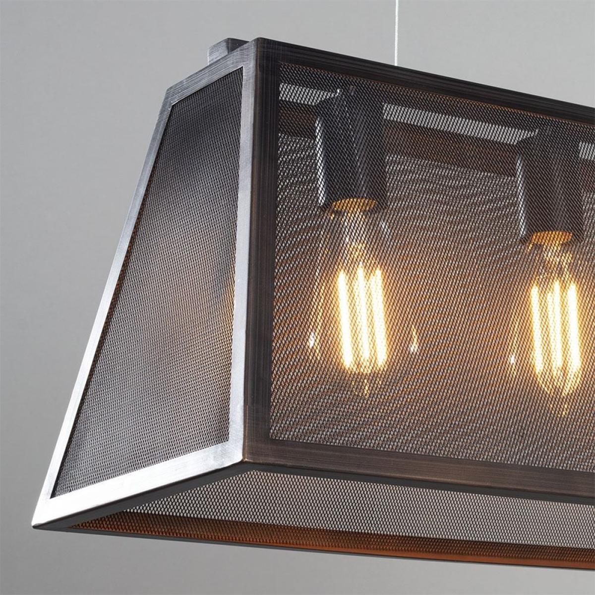 Mesh 3 Light Diner Pendant Bar, Antique Bronze – image 8