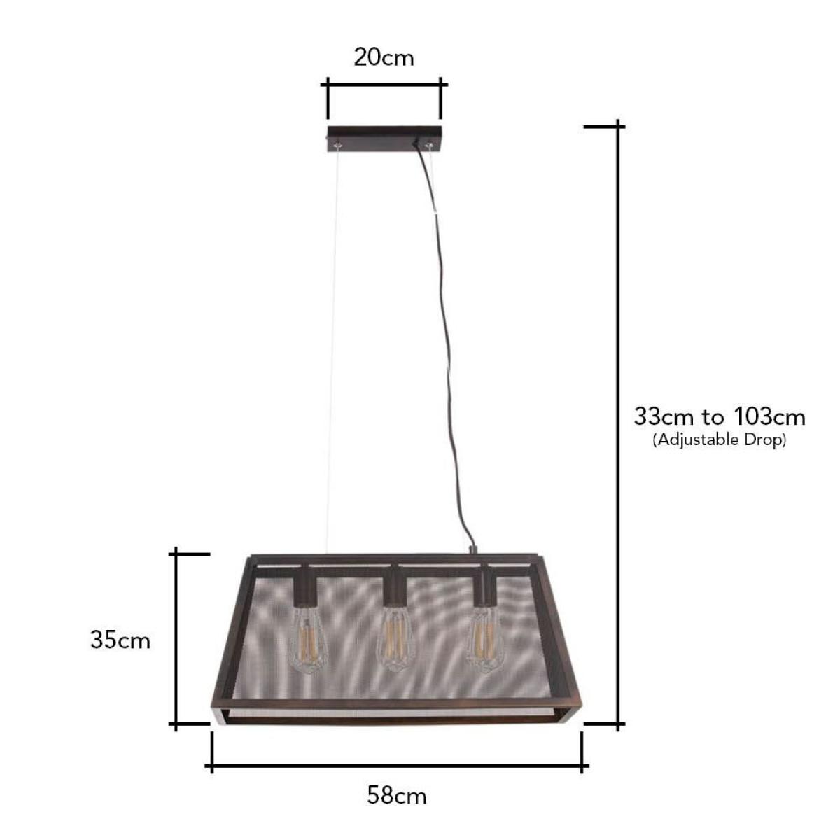 Mesh 3 Light Diner Pendant Bar, Antique Bronze – image 9