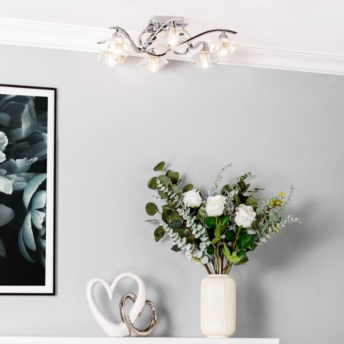 Bella 6 Light Flush Ceiling Light, Chrome – image 2