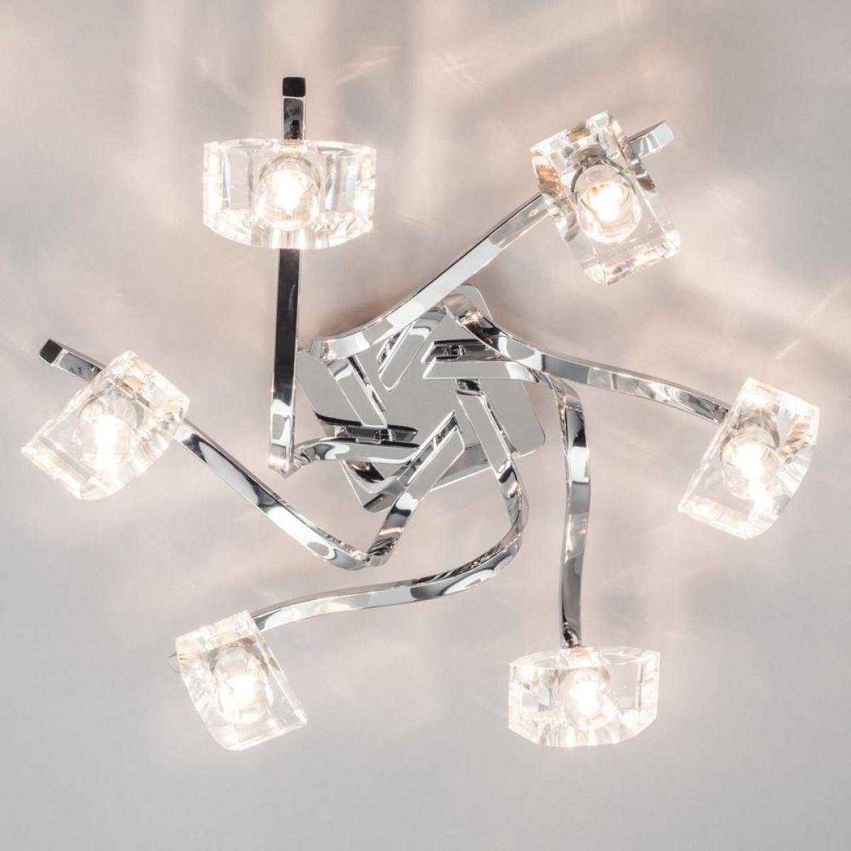 Bella 6 Light Flush Ceiling Light, Chrome – image 3