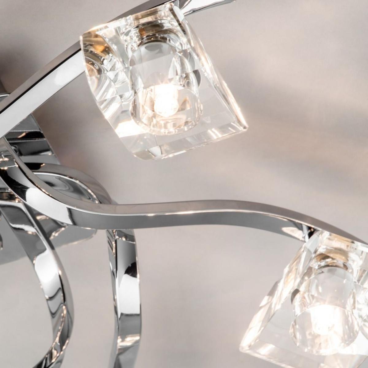 Bella 6 Light Flush Ceiling Light, Chrome – image 5