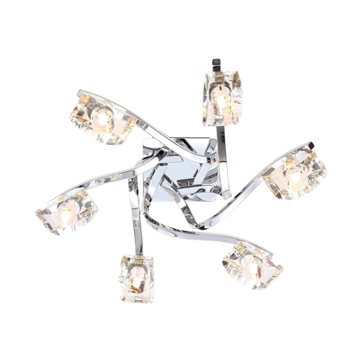 Bella 6 Light Flush Ceiling Light, Chrome – image 1