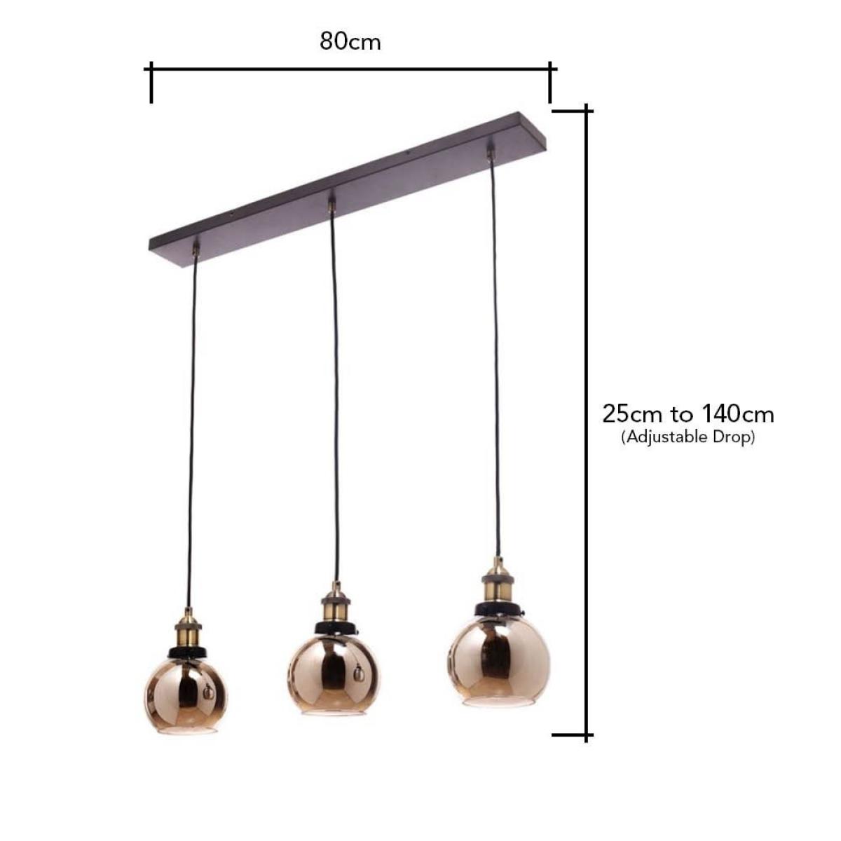 Carter Industrial Style Diner Pendant Bar, Bronze – image 4