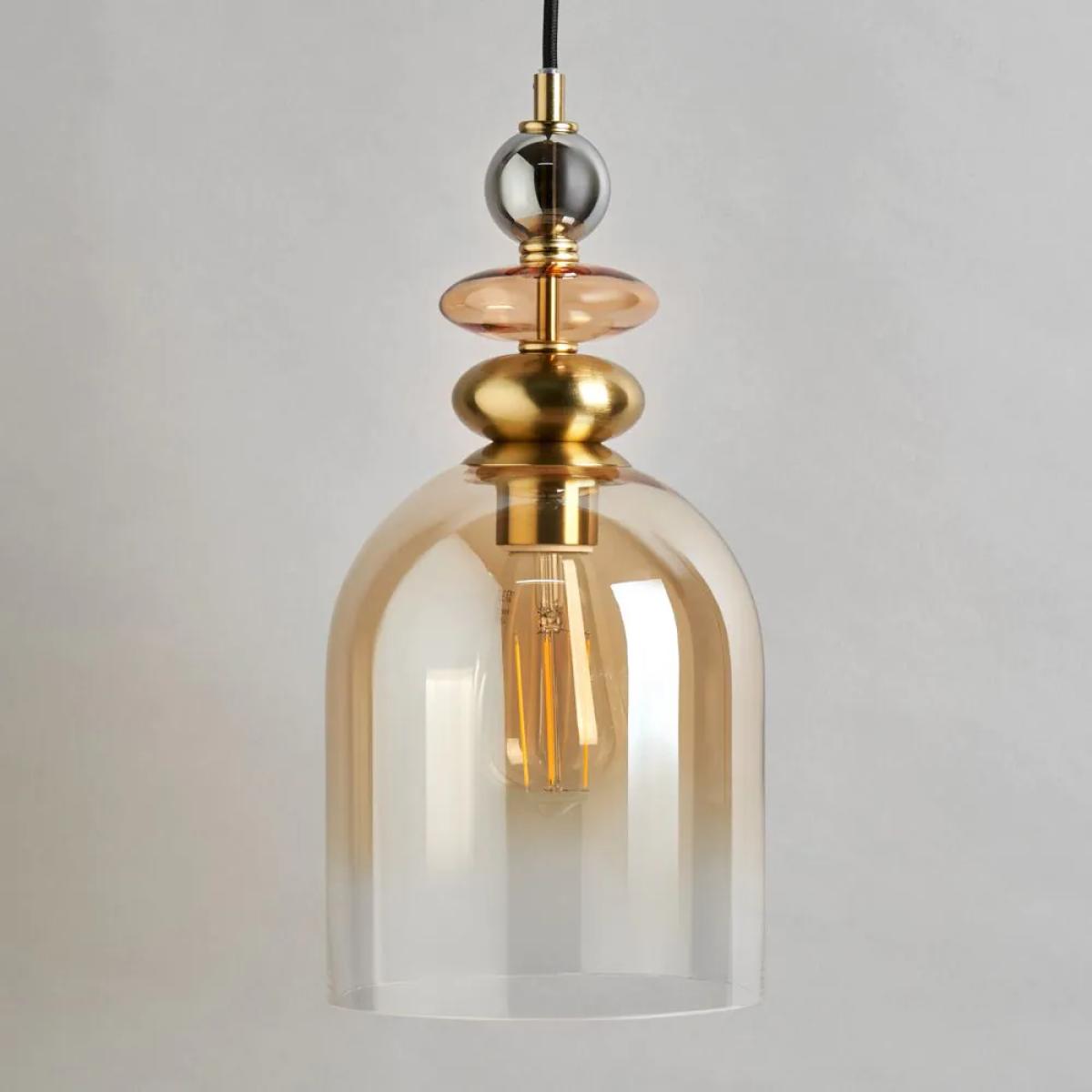 Seline Champagne 1 Light Ceiling Pendant, Satin Brass – image 4