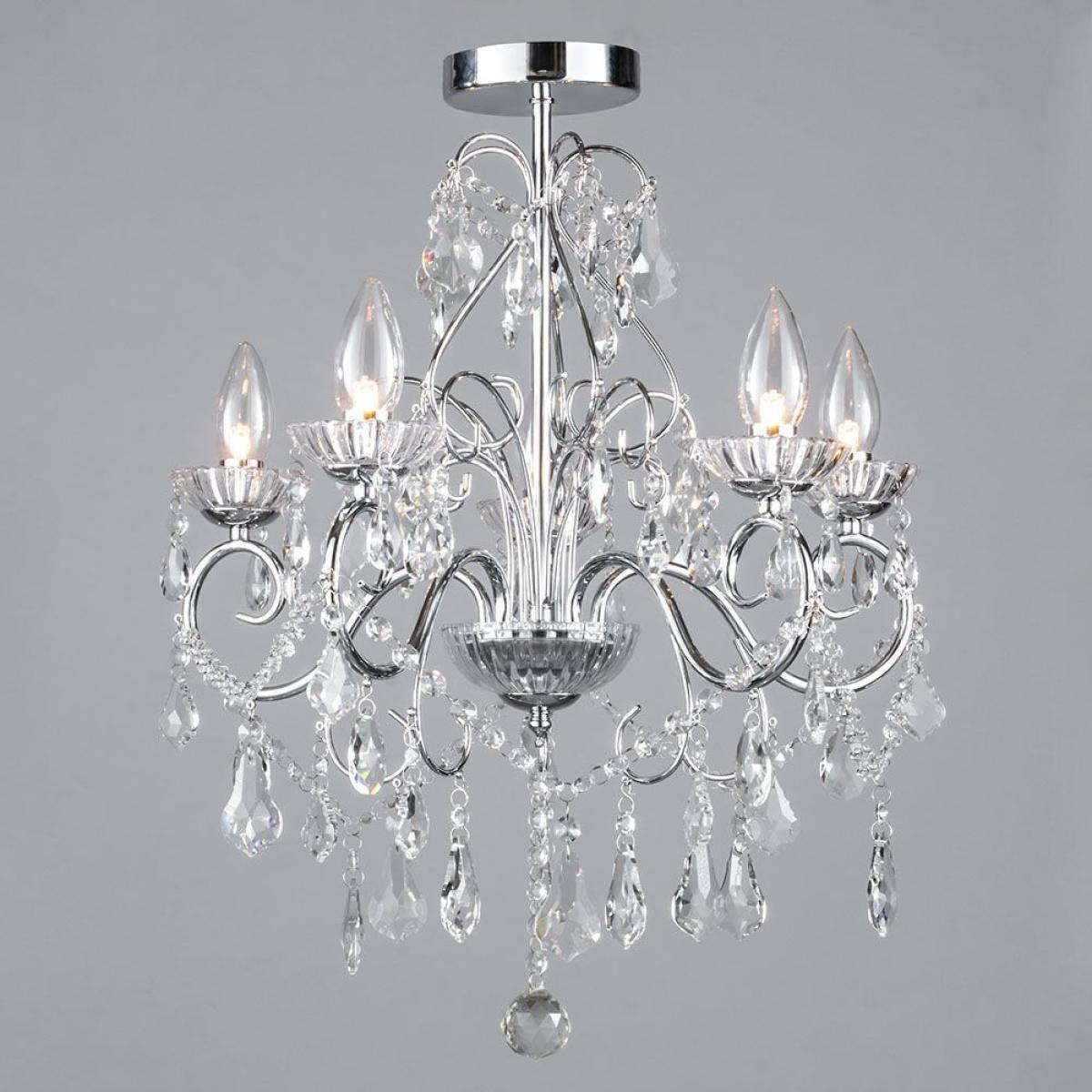 Daphne 5 Light Bathroom Chandelier, Chrome – image 3